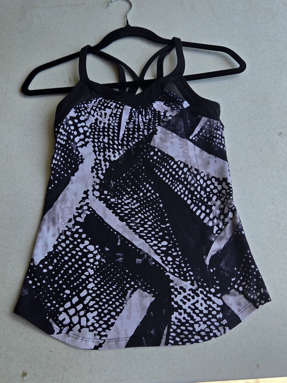 lululemon athletica Black & White Printed Strappy Tank